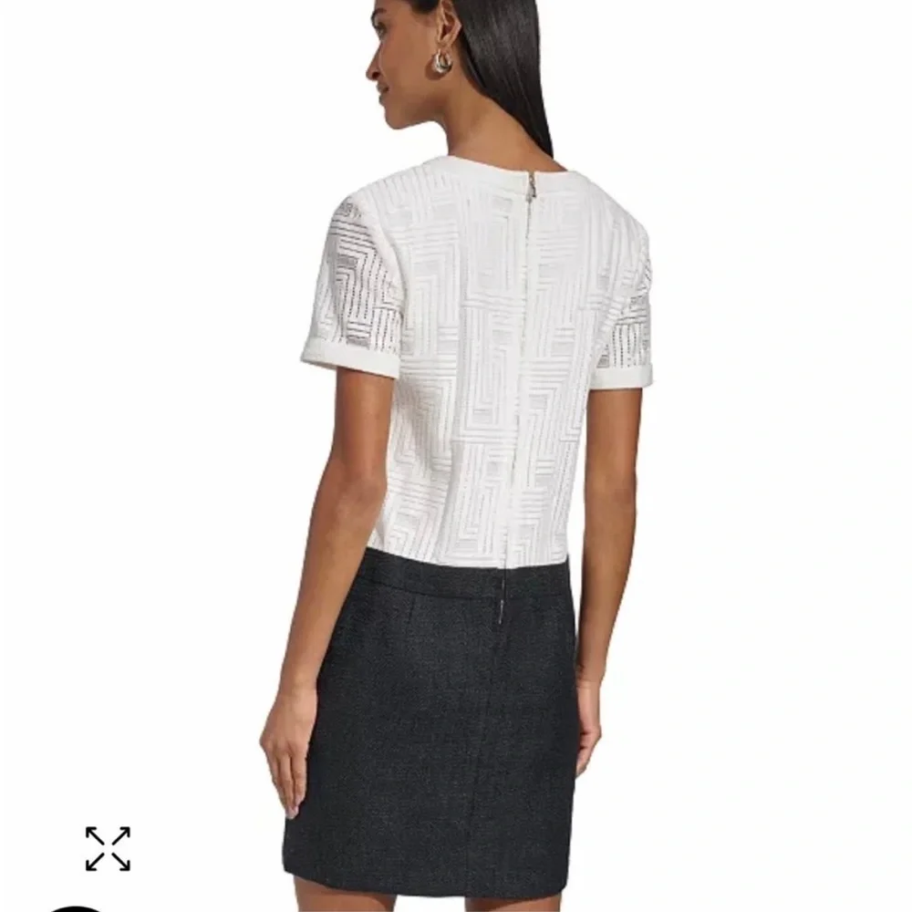 Karl Lagerfeld Paris Lace & Tweed Colorblock Sheath Dress – Size 8 – NWT - Picture 2 of 6